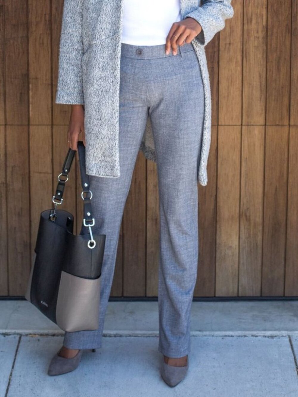 New Betabrand Blue Linen Straight Dress Pant Yoga Pants Medium